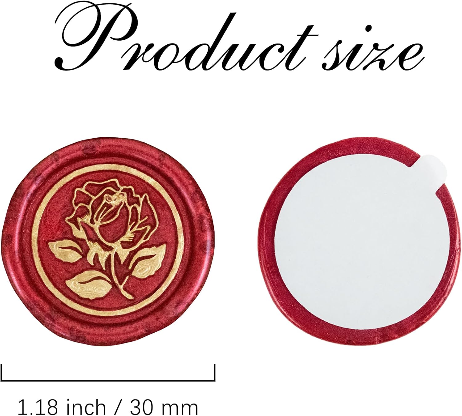 25Pcs Gold Rose Wax Seal Stickers for Envelopes