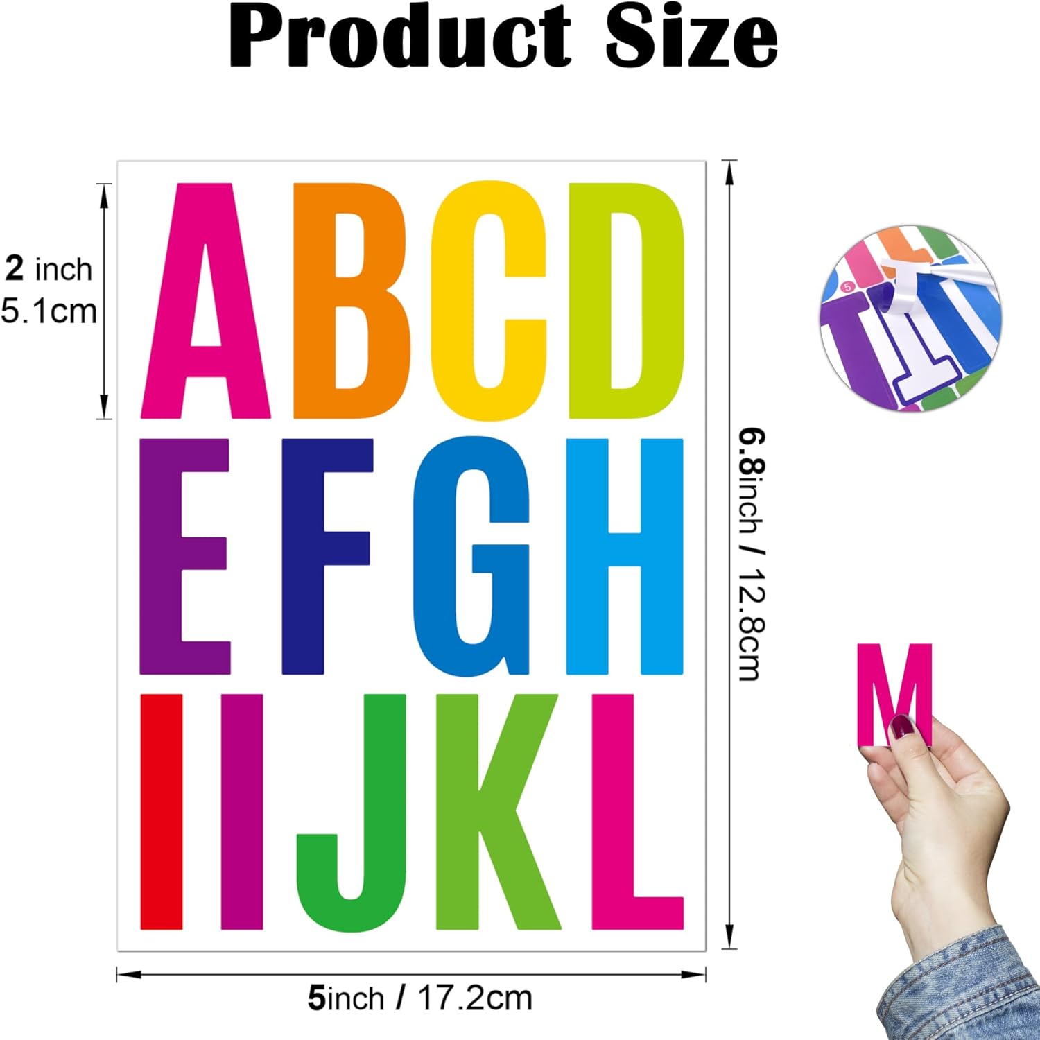 318Pcs 2 Inch Vinyl Letter Numbers Stickers for Bulletin Boards and Scrapbooking