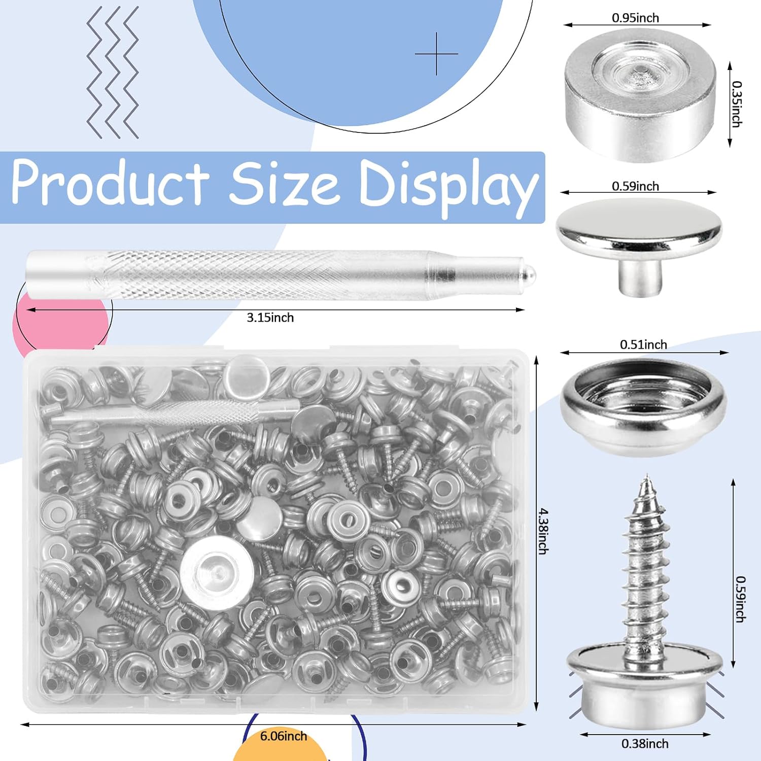 CXIIPOL 150 PCS Canvas Snap Kit with Setting Tools