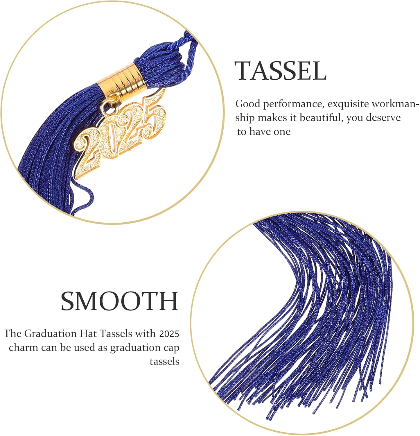 BESTOYARD 24 Pcs Blue Graduation Cap Tassels