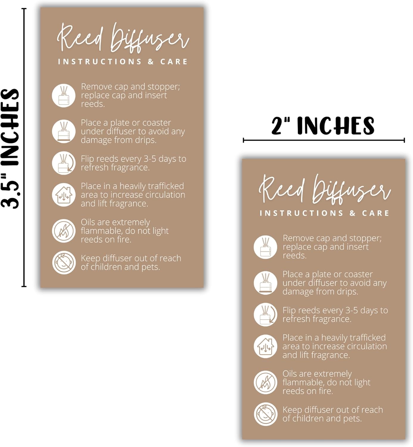 Lashicorn Reed Diffuser Care Cards 50 Pack 2x35 Inch