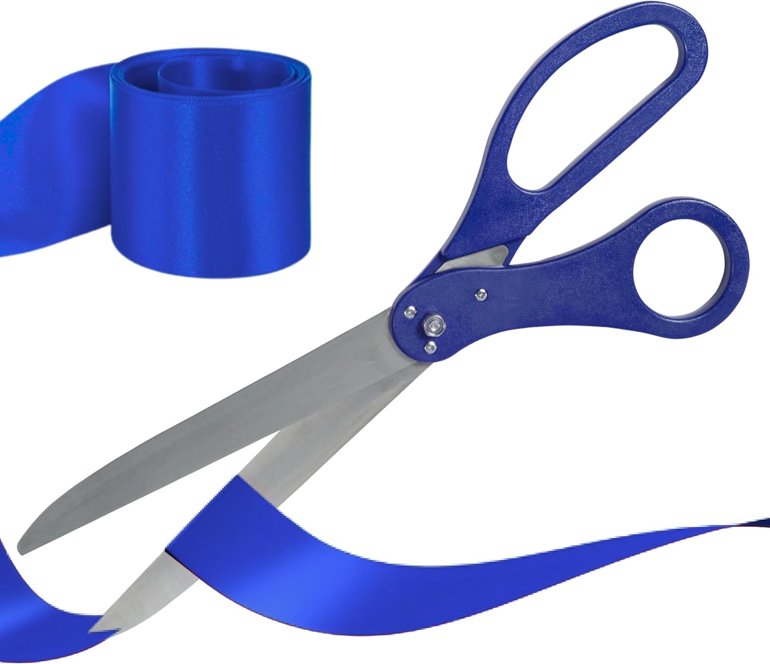 Large Grand Opening Ceremony Kit - 25 Inch Blue Scissors With Ribbon
