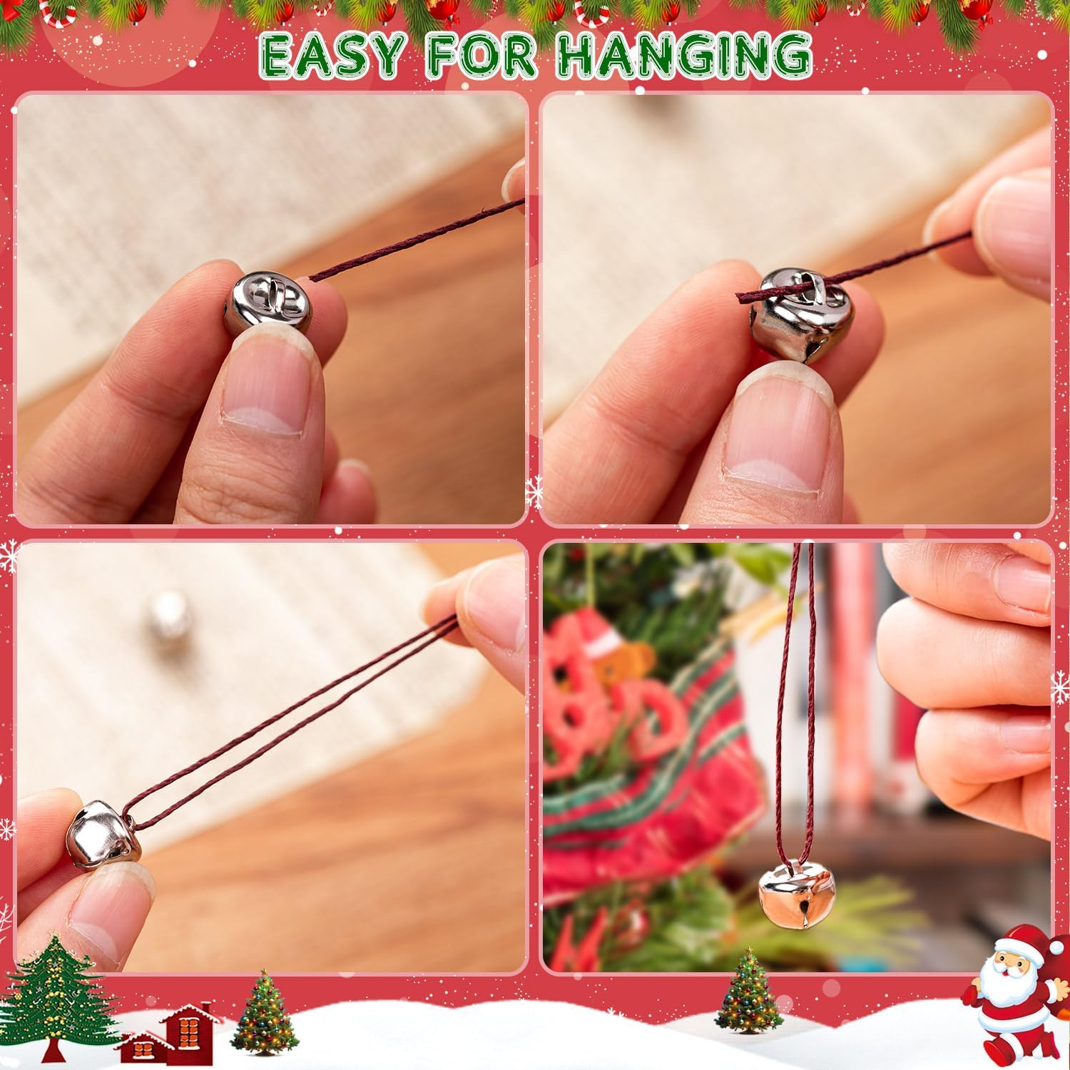 YGAOHF 100PCS Silver Jingle Bells for Crafts and Decorations