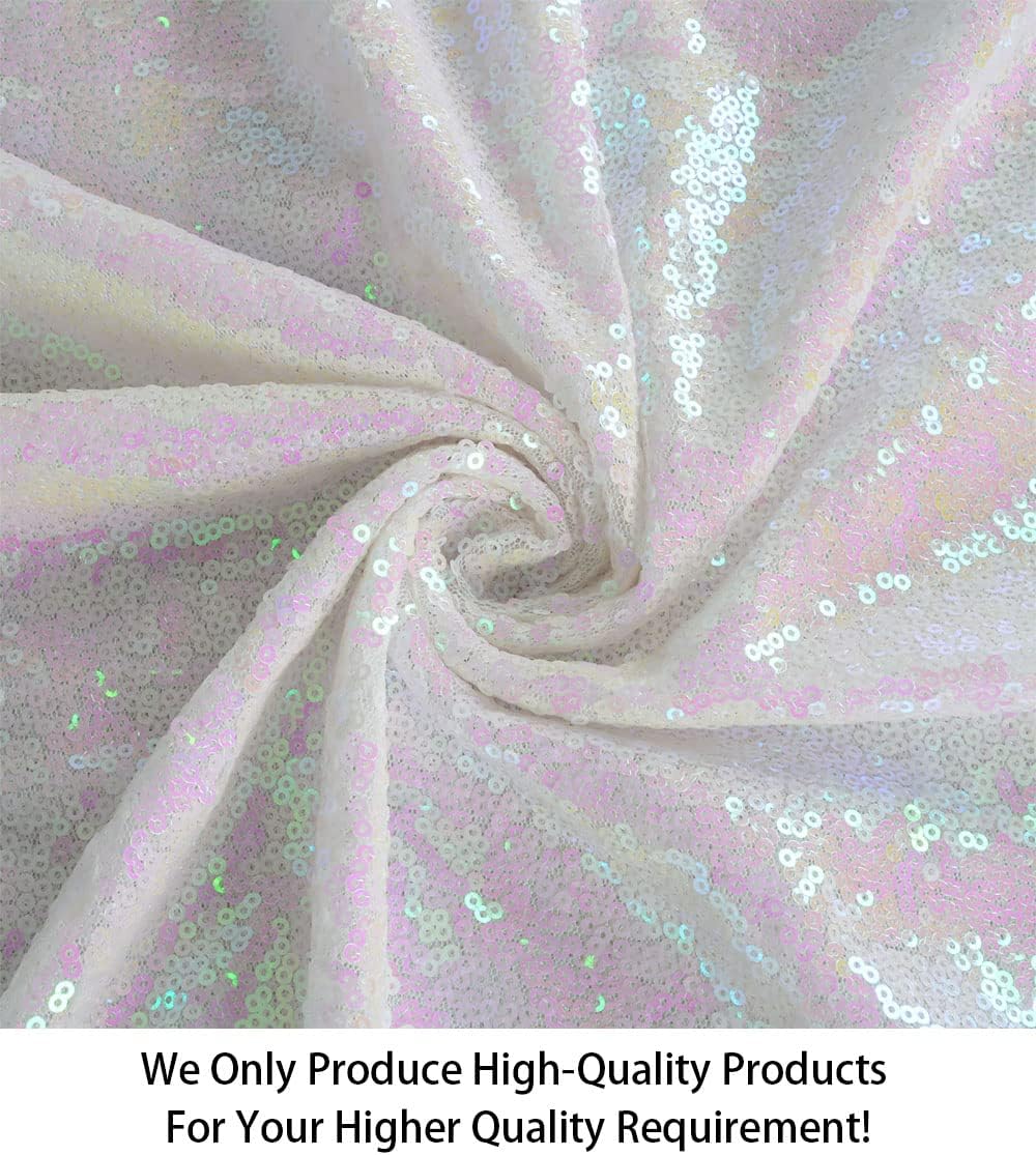 ShiDianYi 3 Feet Transparent White Sequin Fabric