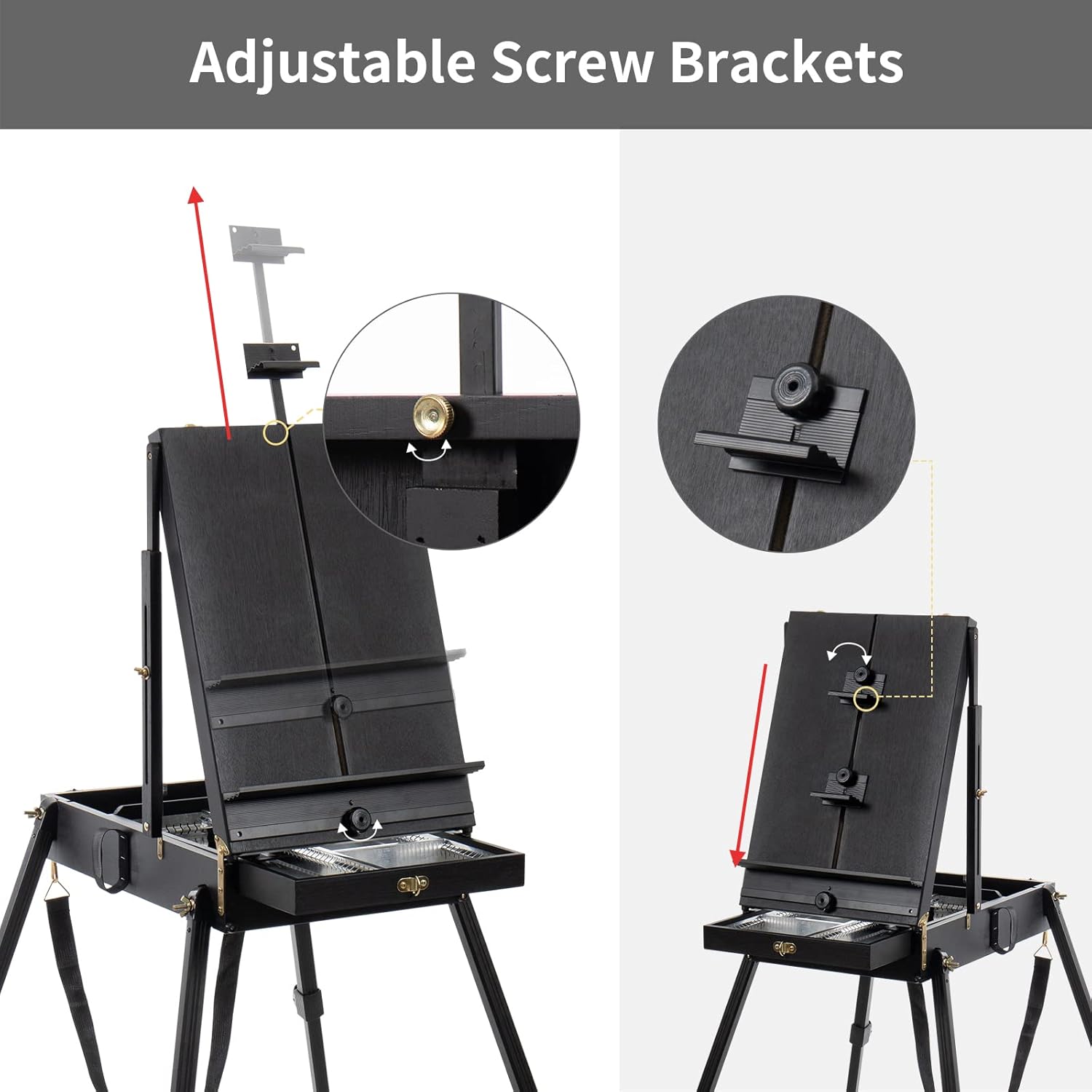 Falling in art 4 Leg French Easel Portable Sketch Box Easel Stand