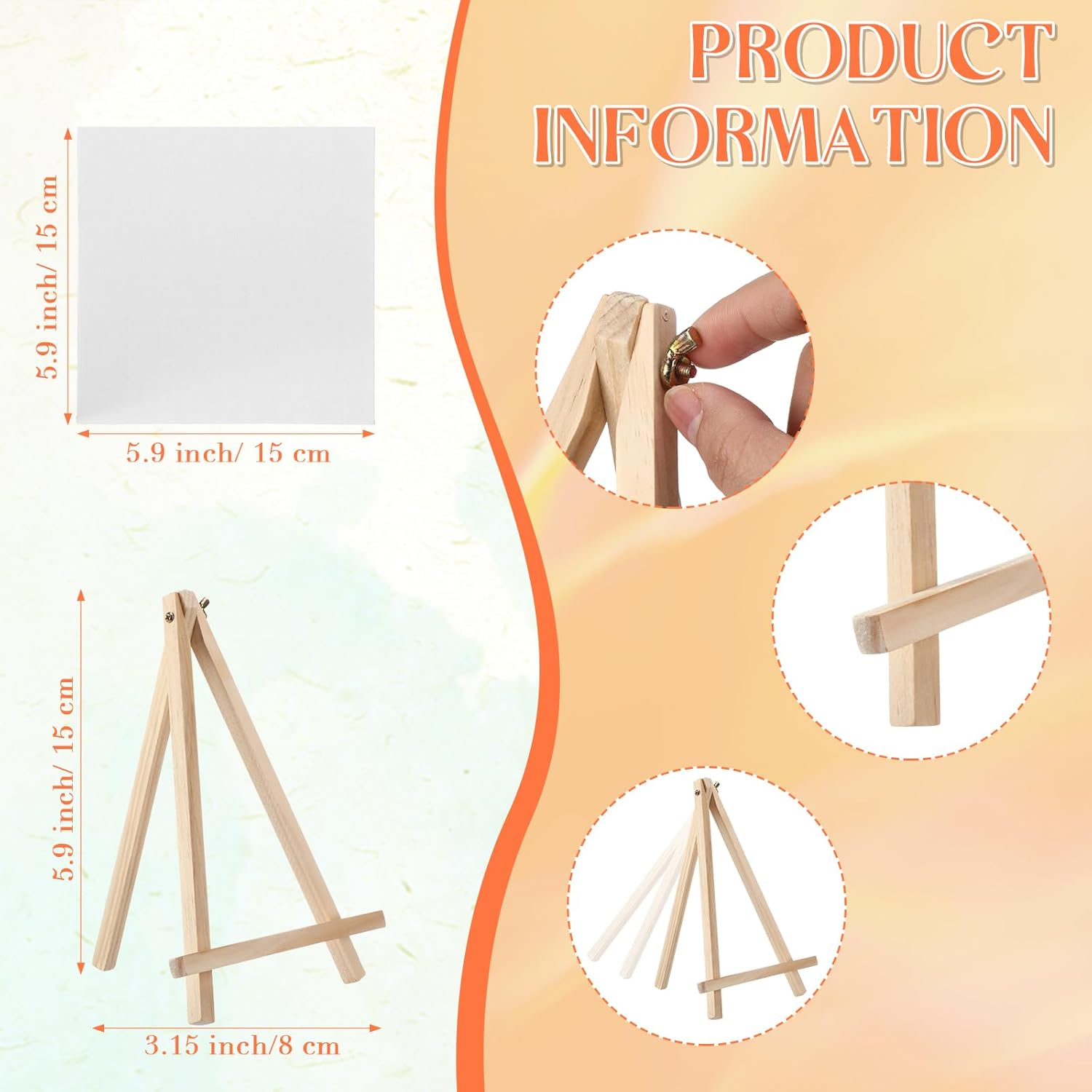 48 Pcs Mini Canvas Boards with Easel Set for Painting
