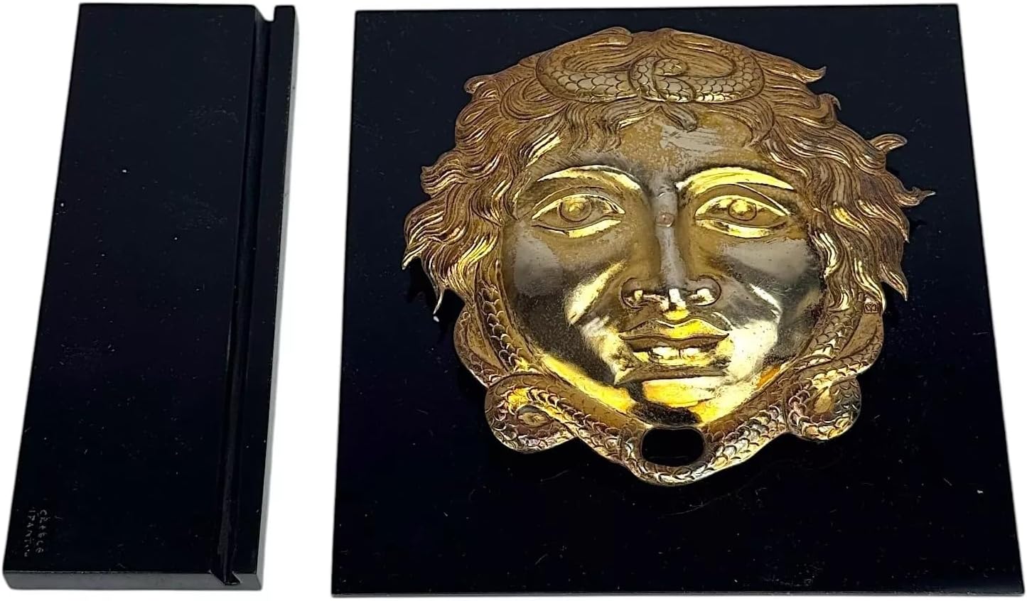 Medusa Head Gorgon Gold Plated Copper Museum Replica