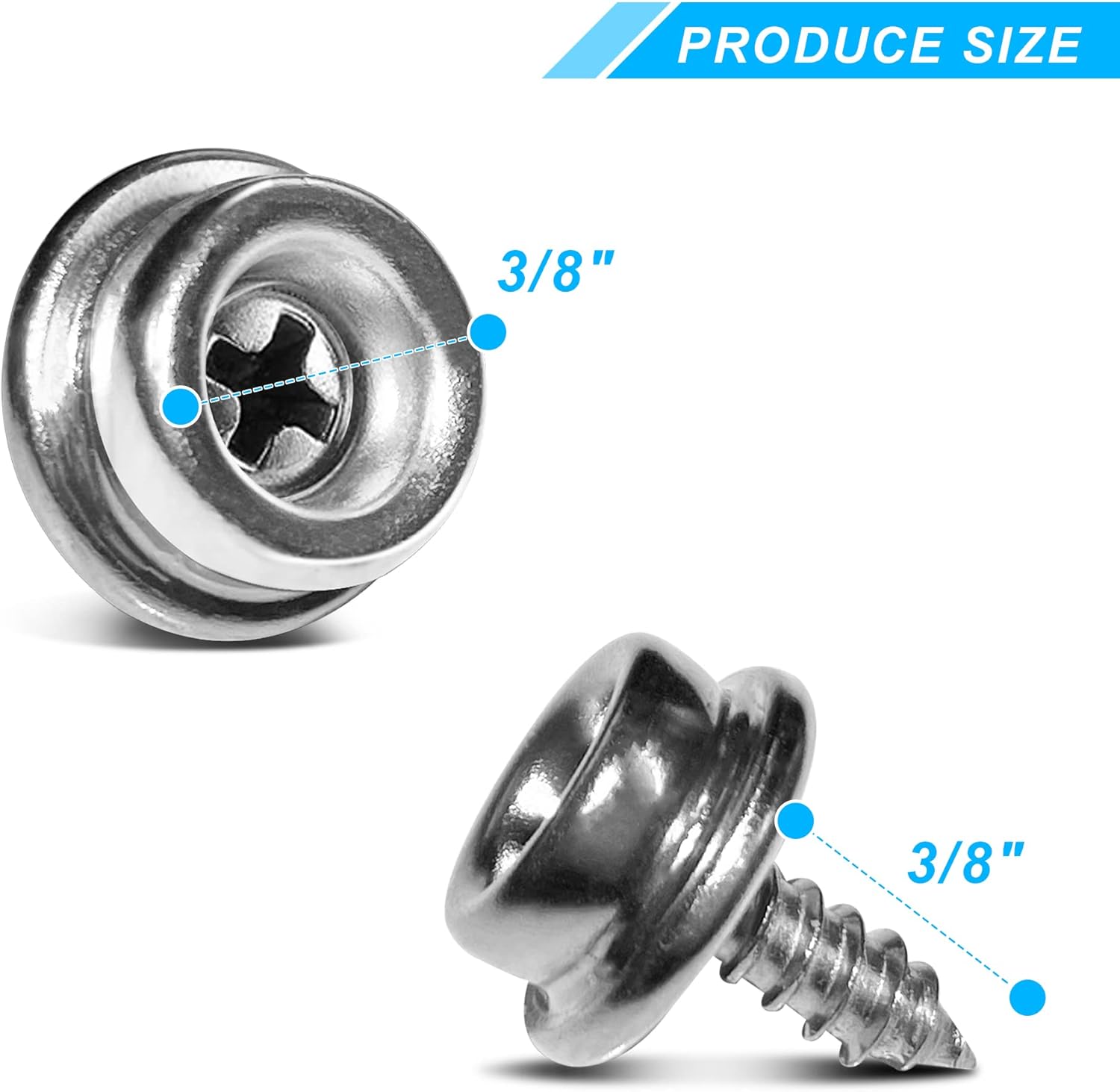 YeeBeny 50PCS 38 Stainless Steel Stud Snaps