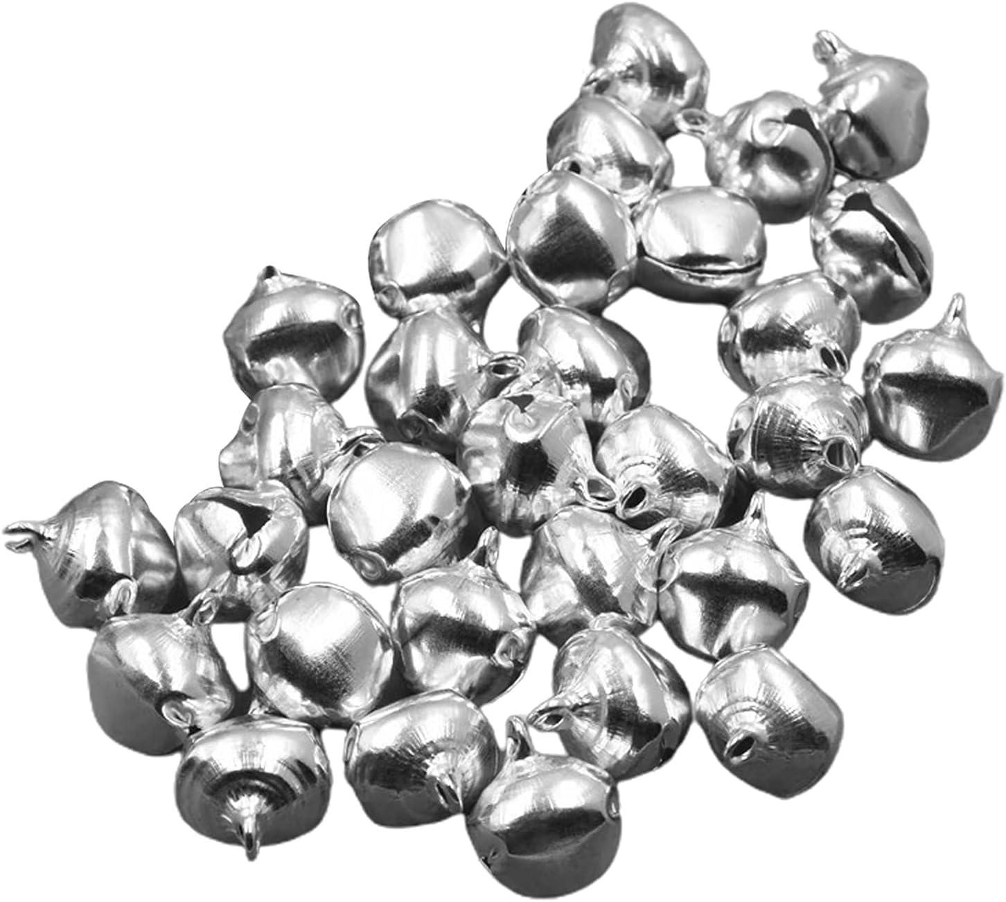100Pcs Silver 6mm Jingle Bells for Crafts and Decorations