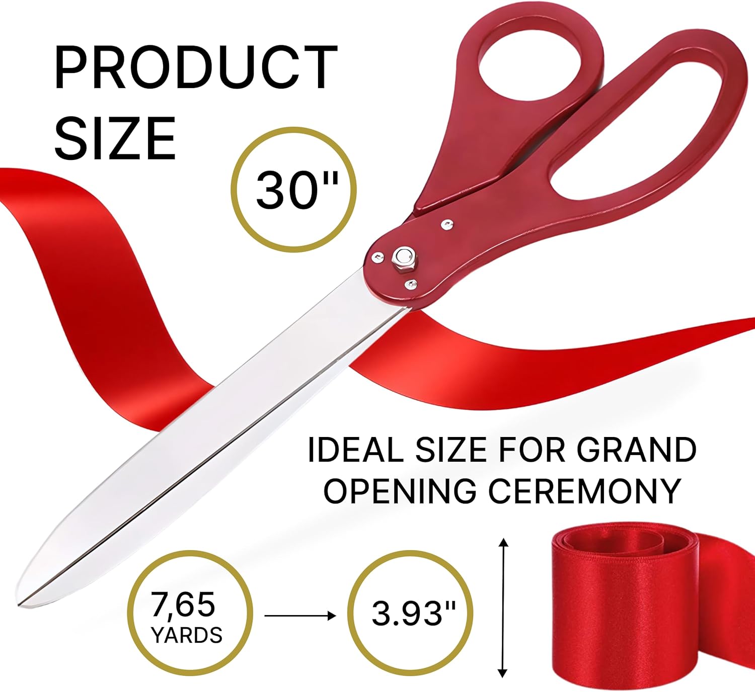 Big Ribbon Cutting Ceremony Kit 30 Inch Red Scissors