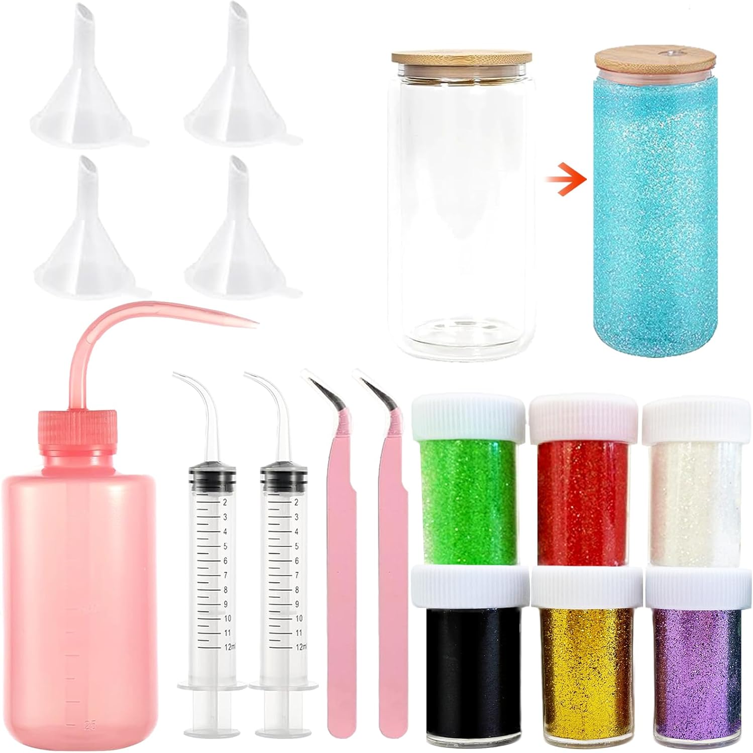Newivi 15-Piece Snow Globe Tumbler Craft Kit