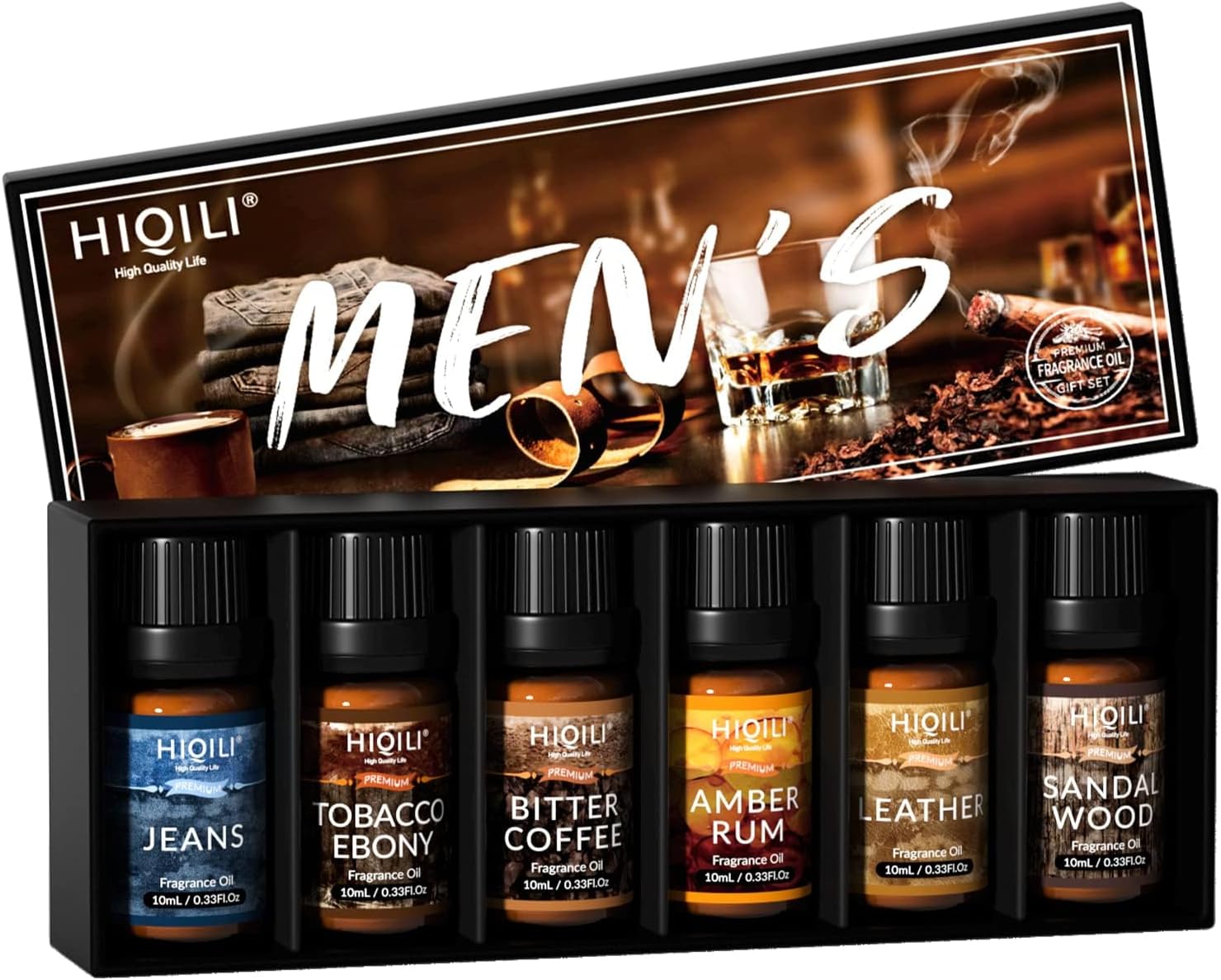 HIQILI Mens Essential Oil Scent Set for Candle Making and Aromatherapy Diffuser