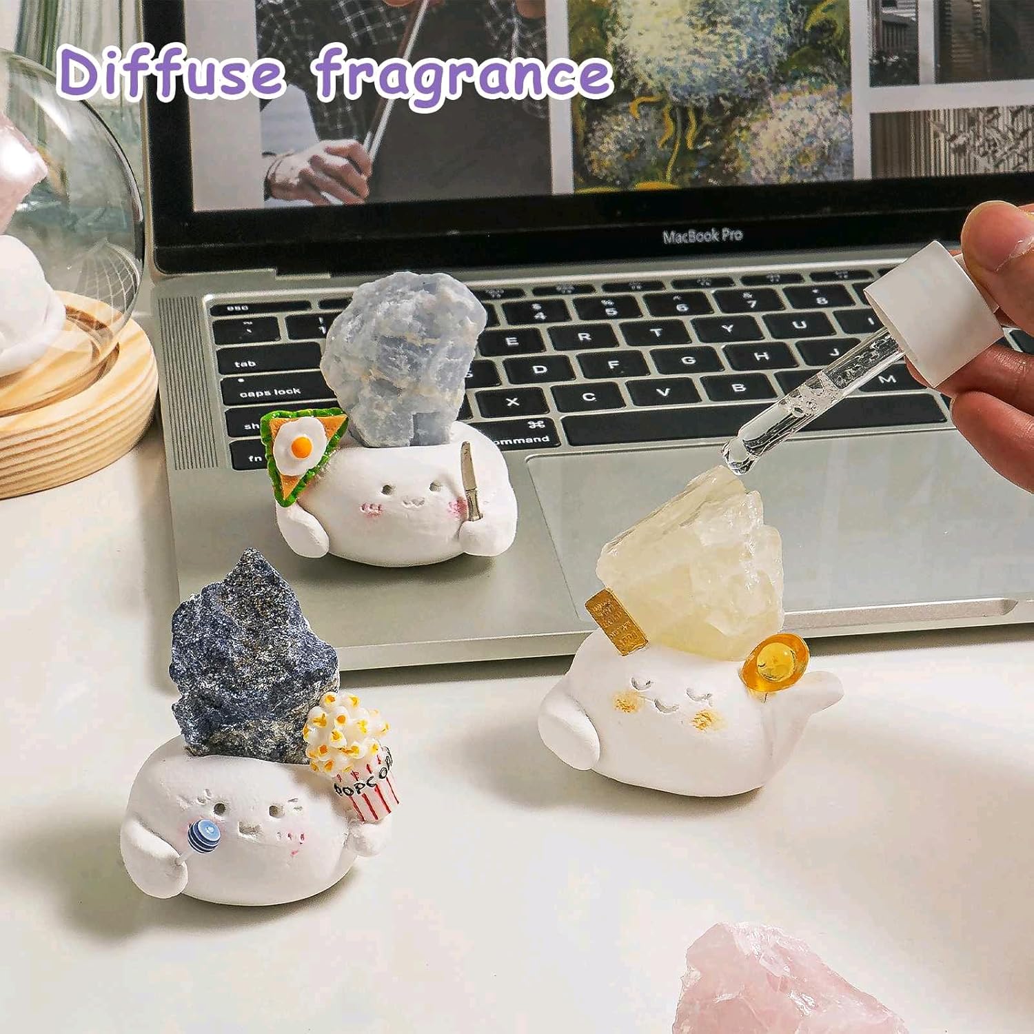 Lrtysunf DIY Crystal Pet Kit - Air Dry Clay Crystals for Crafting