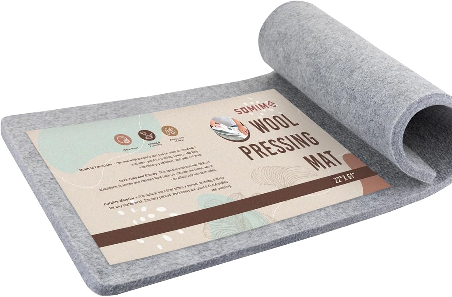 Somime 22x61 Inch Wool Pressing Mat for Quilting and Sewing