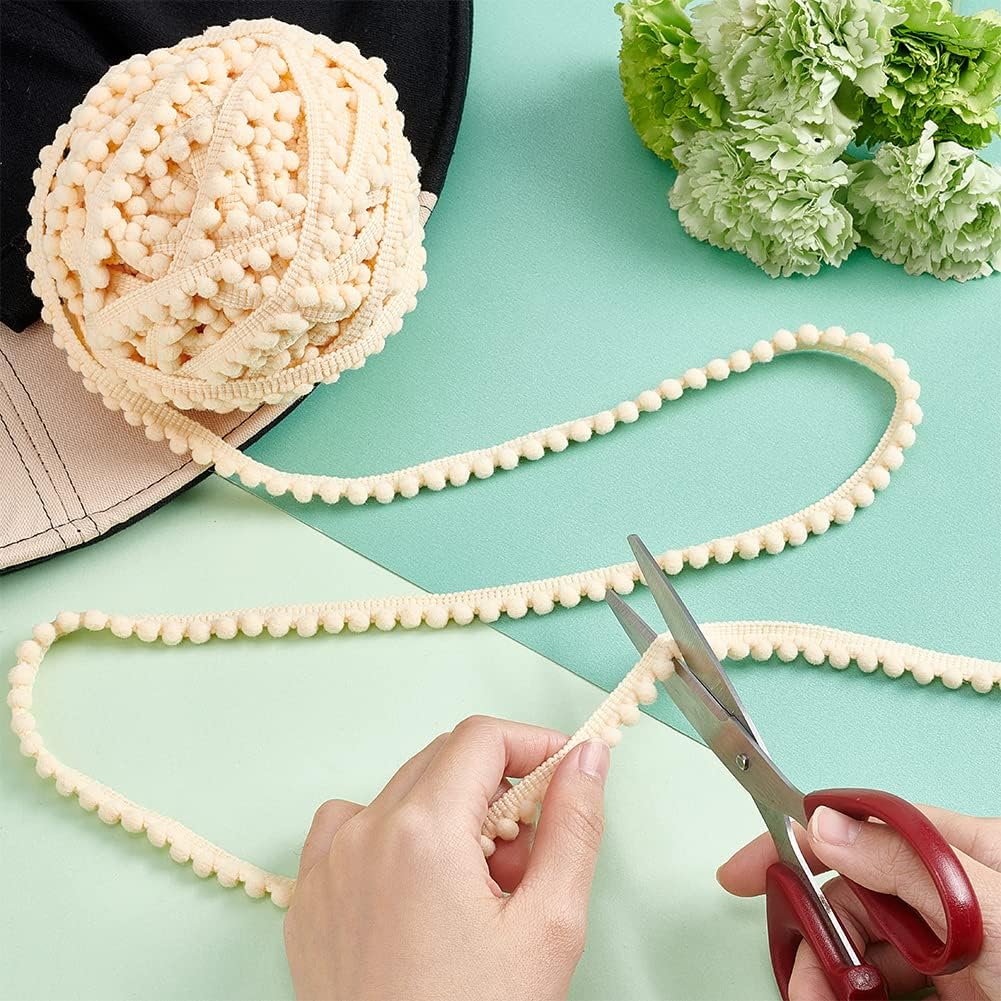 PH PandaHall 25 Yards Pom Pom Fringe Trim for Sewing