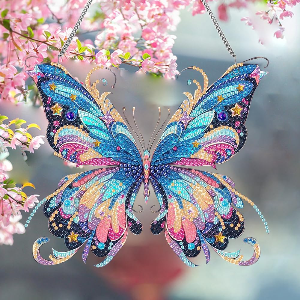 Charming Butterfly Diamond Art Kit 5D Crystal Hanging Ornament