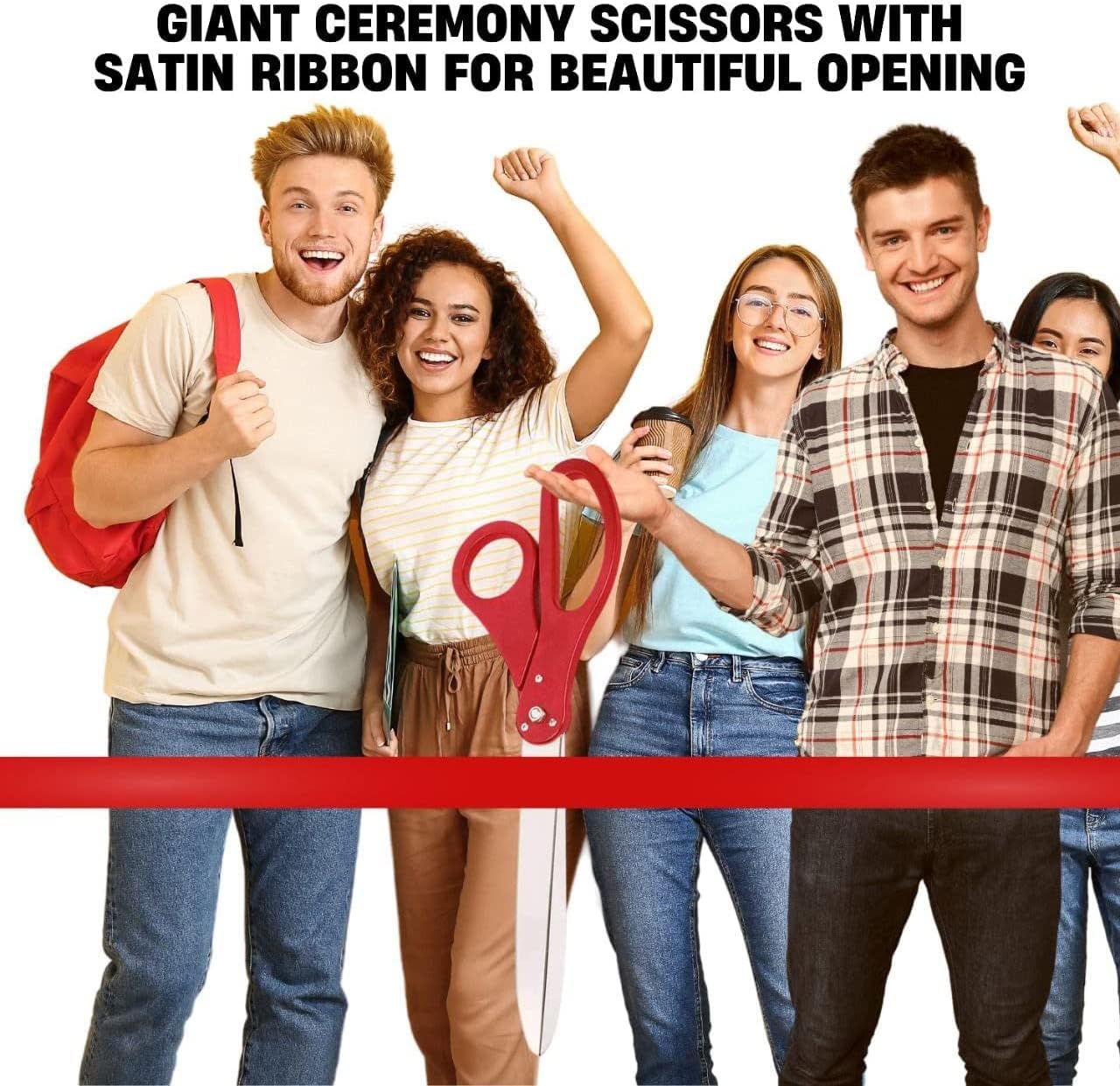 Giant Red Ribbon Cutting Ceremony Scissors 25 Inch Kit