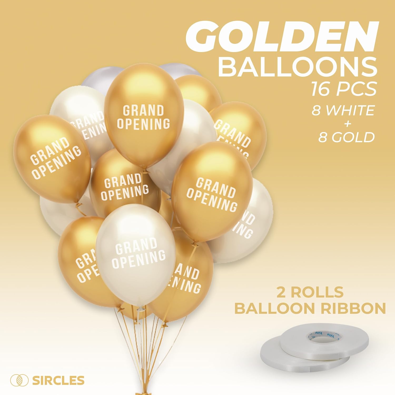 SIRCLES Grand Opening Ceremony Kit - Giant Scissors Ribbon Banner Balloons Banner Rope