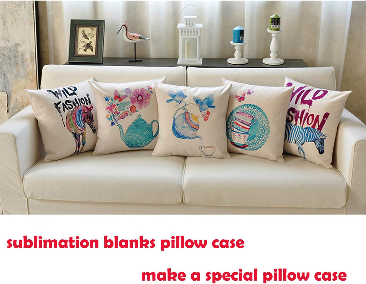 JUSTRY 8PCS Sublimation Blanks Pillow Cases 16x16 Inch