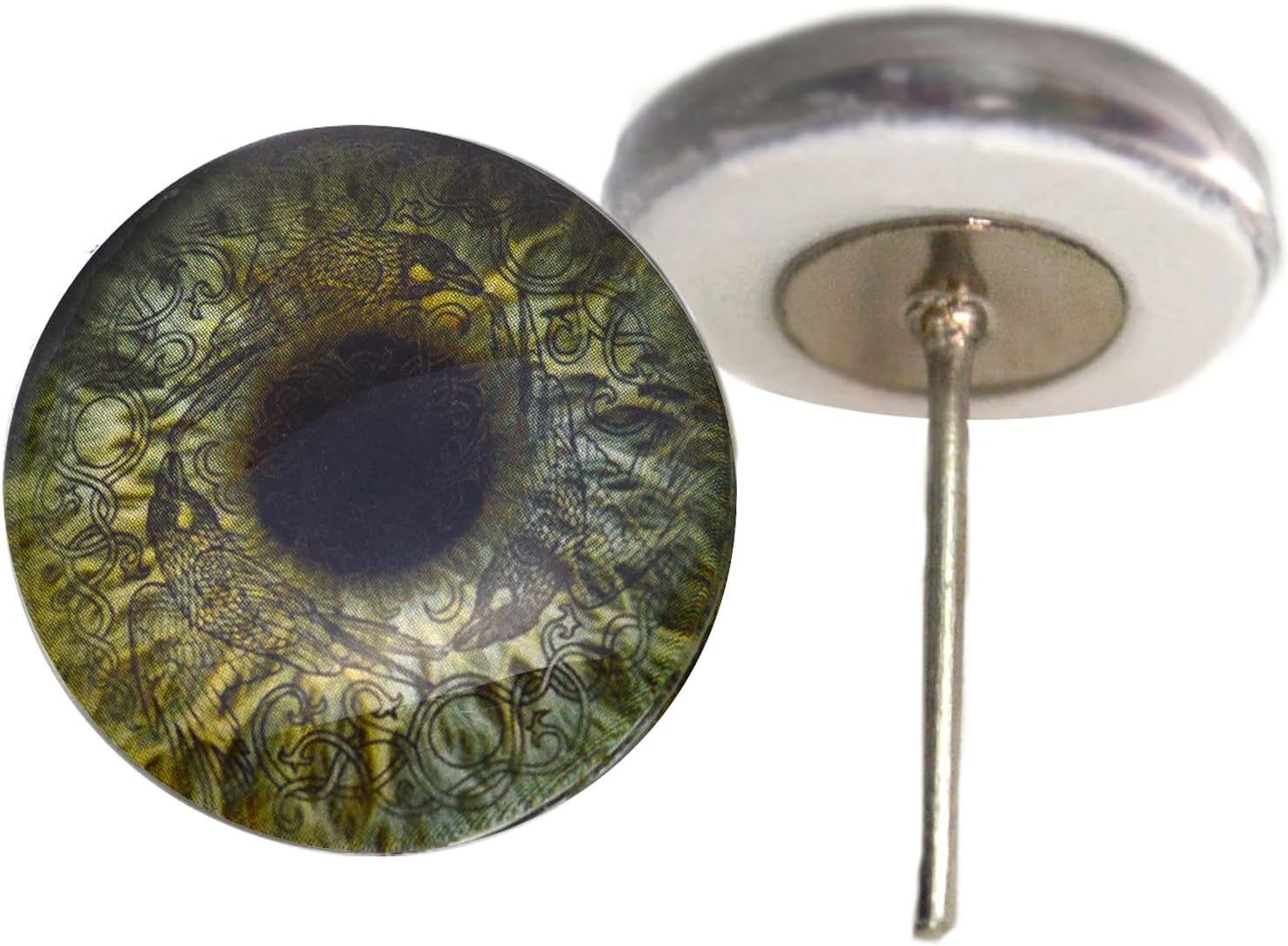 Sage Green Glass Eye Cabochons 10mm