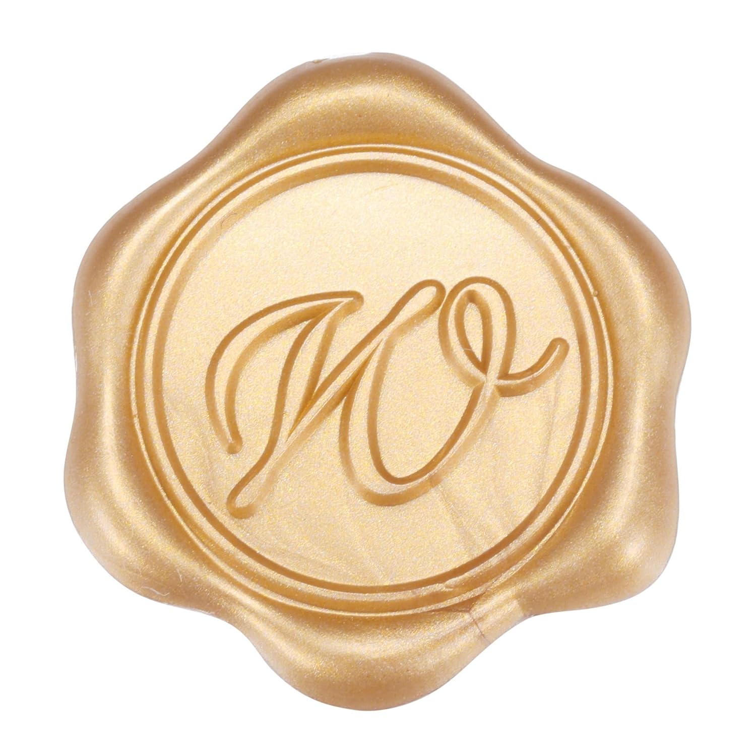 Yoption Wax Seal Stickers 50 Pcs Light Gold Initial Alphabet Envelope Seals