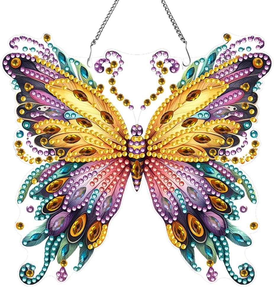 Beautiful Butterfly Owl Diamond Art Kit 5D Hanging Ornament