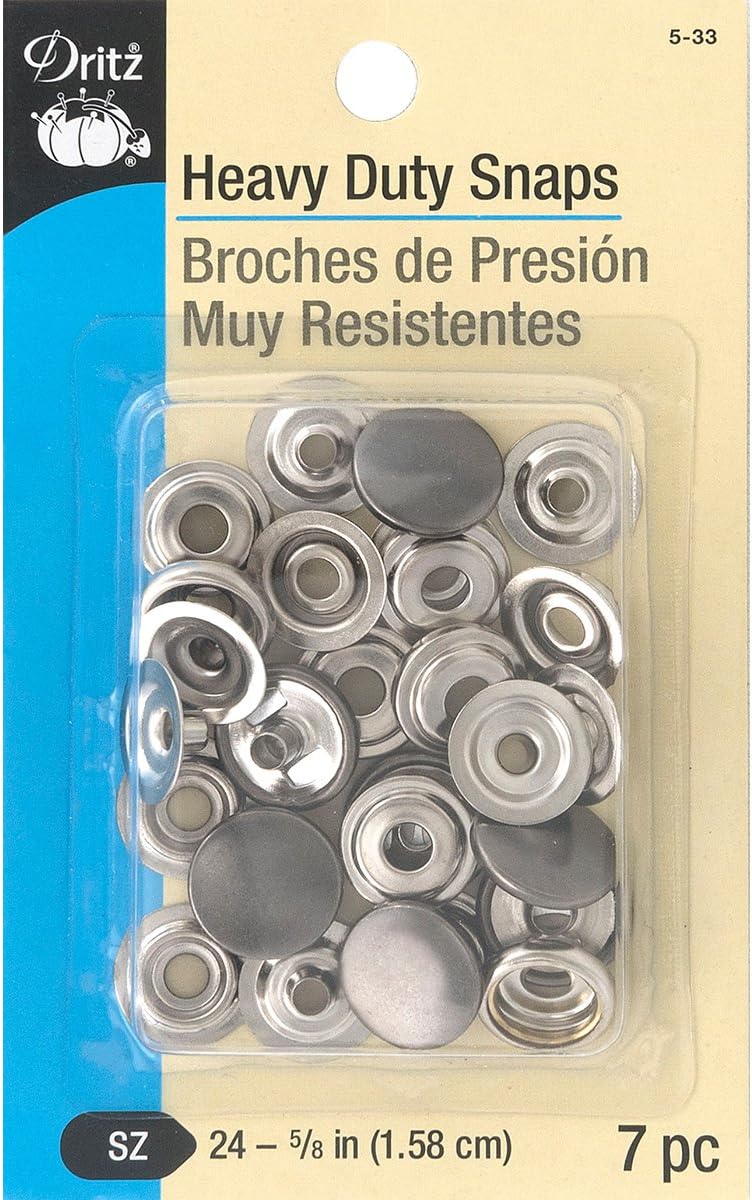Dritz Heavy Duty Snaps Gunmetal 58-Inch 7 Sets