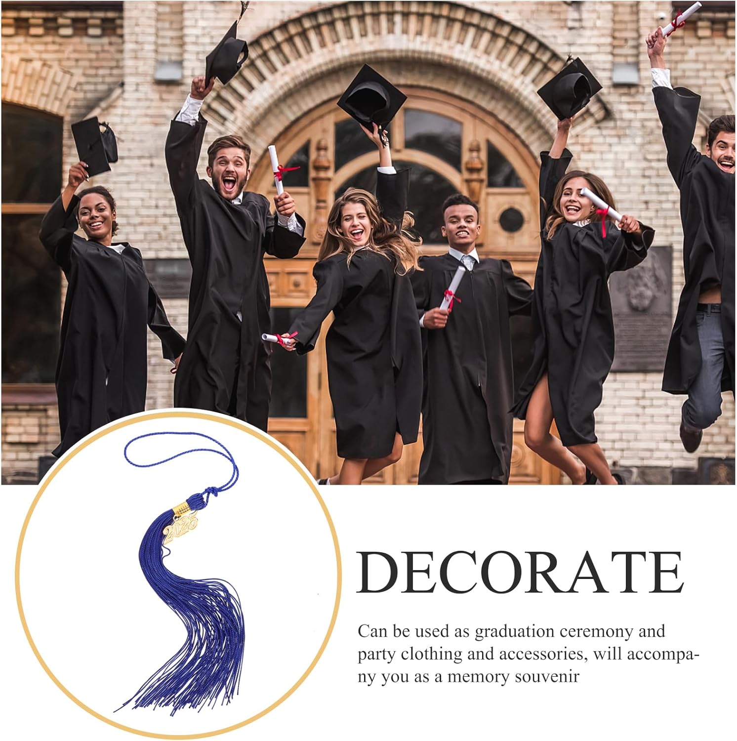 BESTOYARD 24 Pcs Blue Graduation Cap Tassels