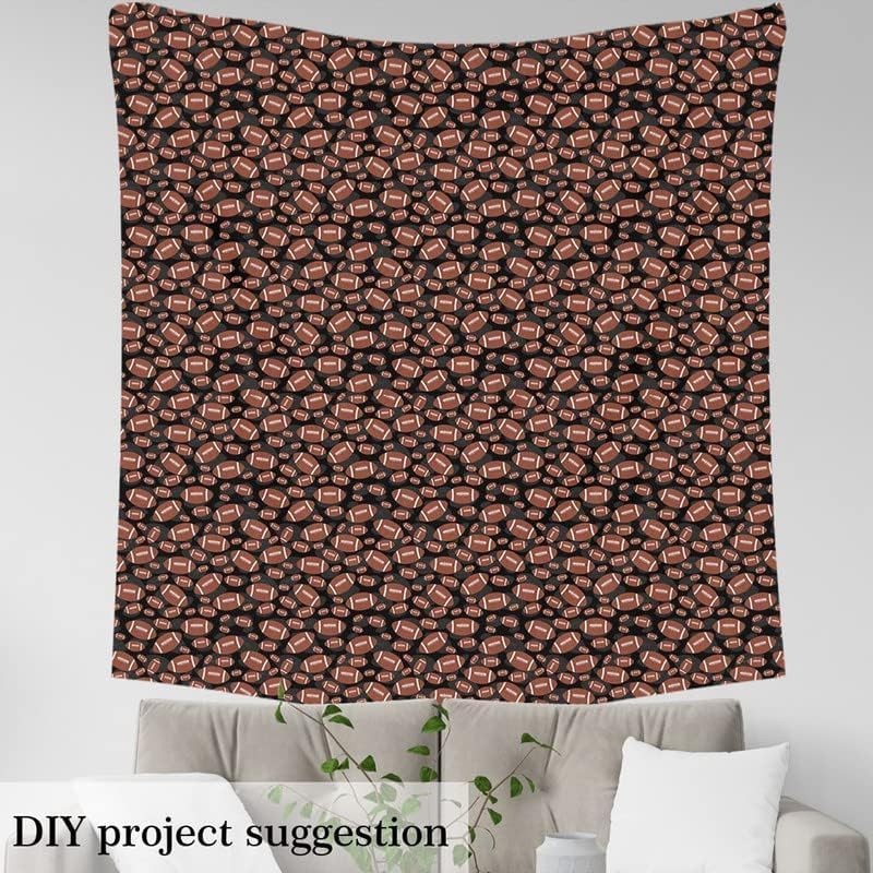 Feelyou Football Upholstery Fabric 1 Yard Brown Black