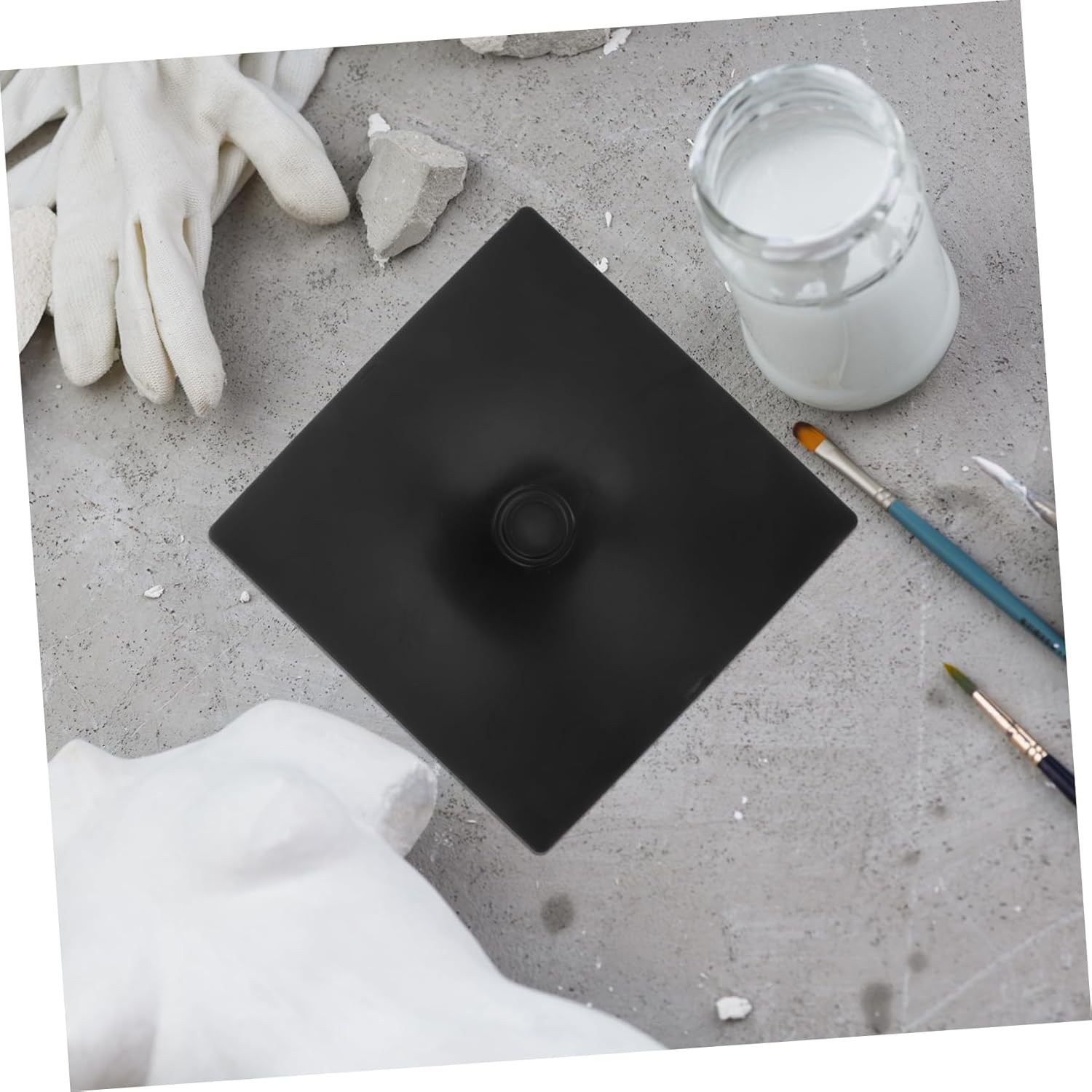 Totority DIY Sculpture Mold Base Black Pedestal Stand for Plaster Statues