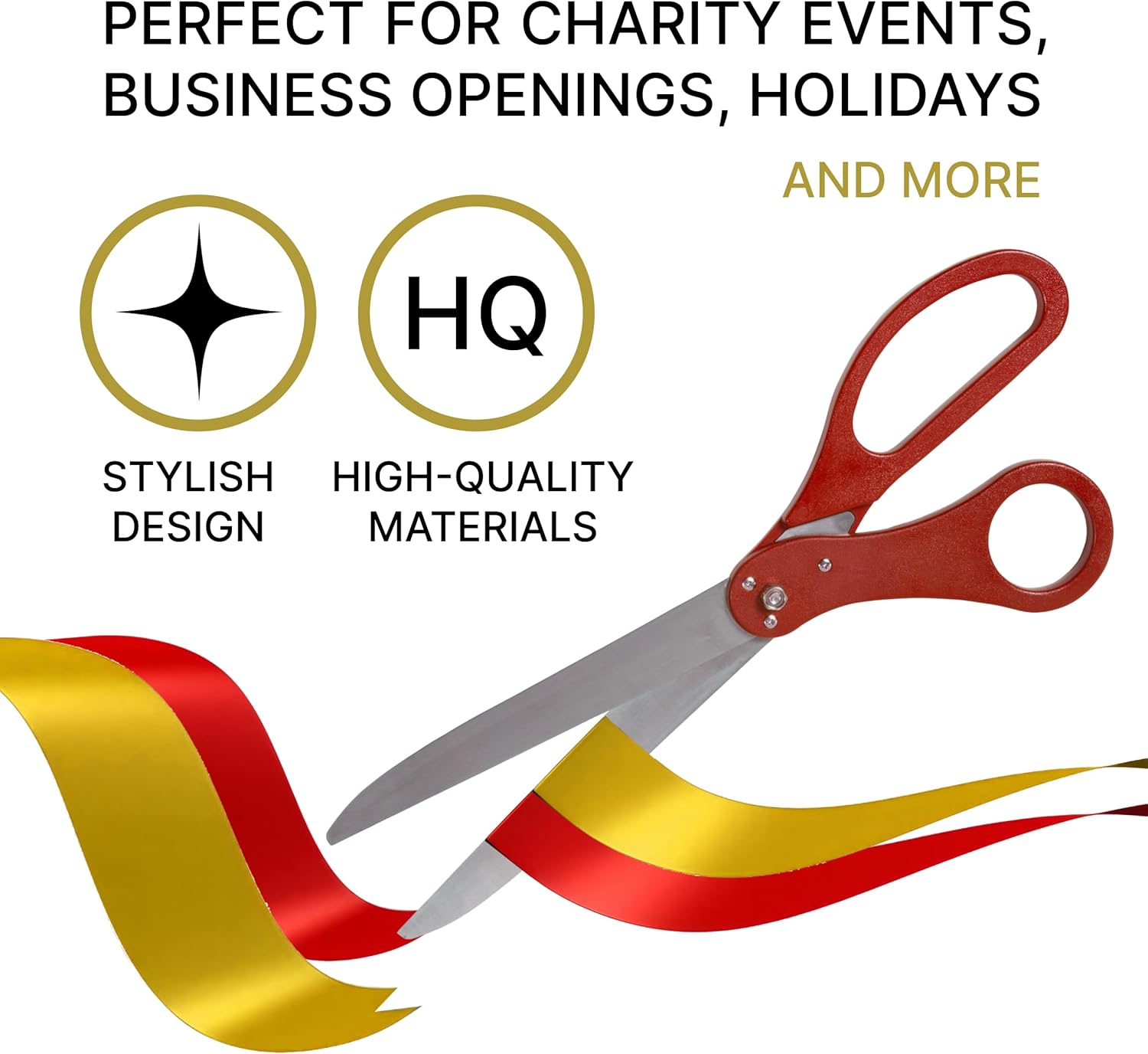 Grand Opening Ceremony Kit with 25 Inch Giant Red Scissors and Satin Ribbons