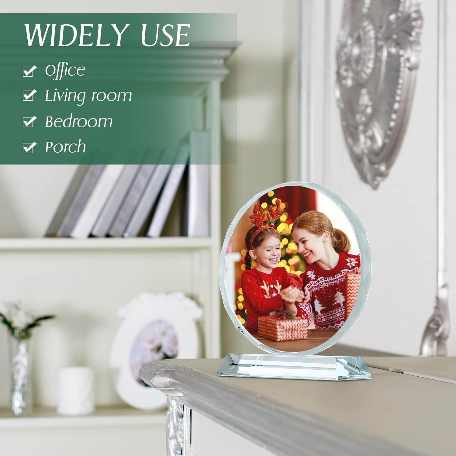 Didaey 2 Pcs Sublimation Crystal Photo Frame DIY Gift Decor