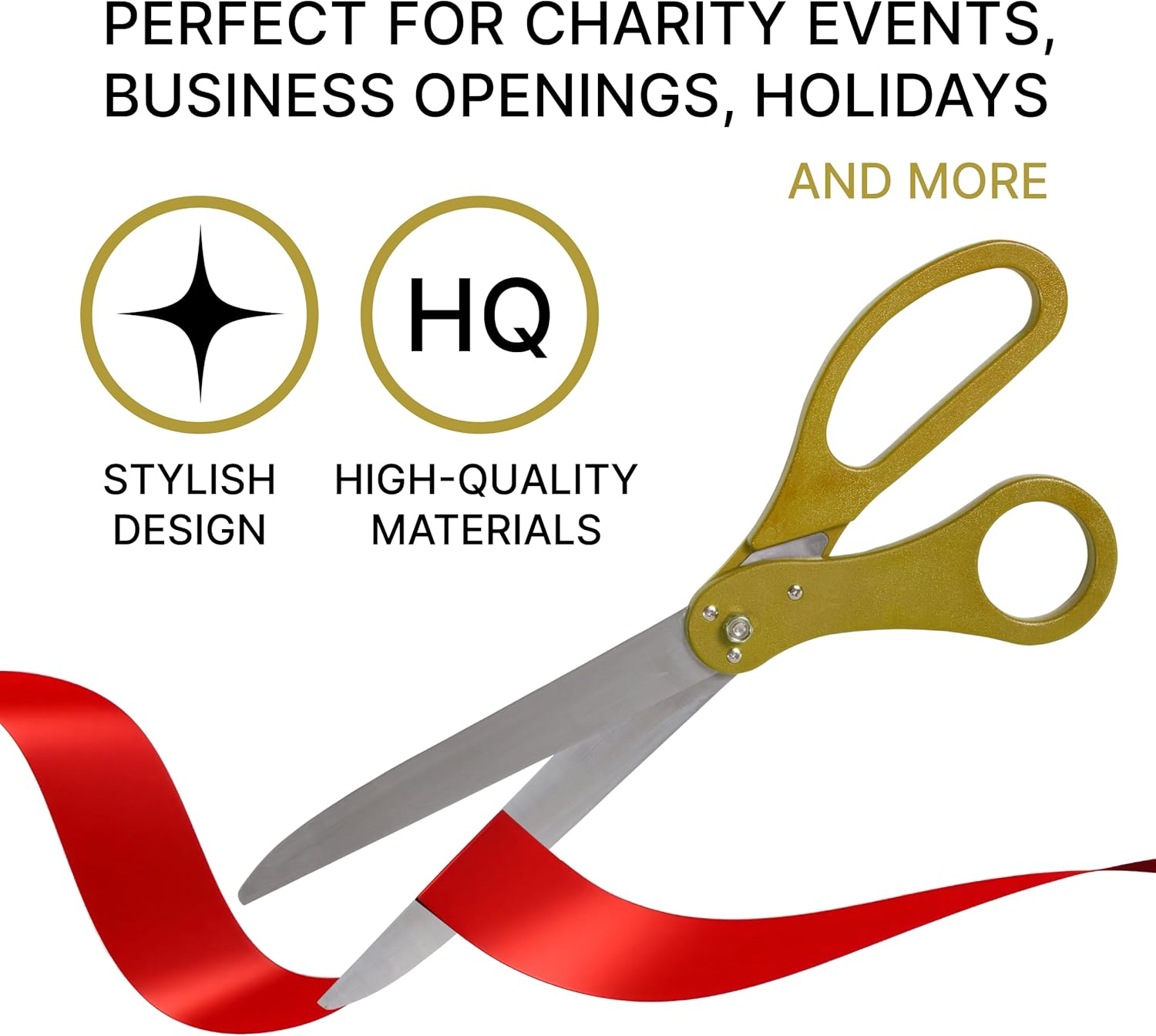 Giant Gold Scissors for Ribbon Cutting Ceremony 25 Inch