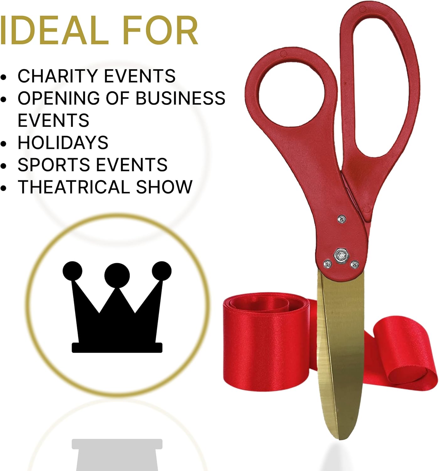 Red Ribbon Cutting Ceremony Kit with 20 Scissors
