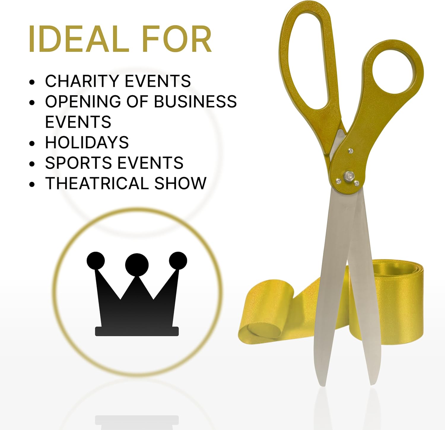 Giant Gold Scissors for Ribbon Cutting Ceremony 25 Inch