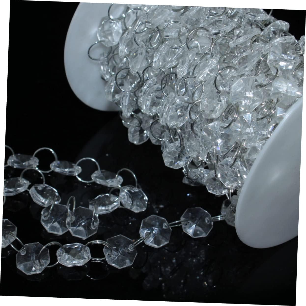 NUOBESTY 10m Bead Curtain 14mm Acrylic Clear Beads