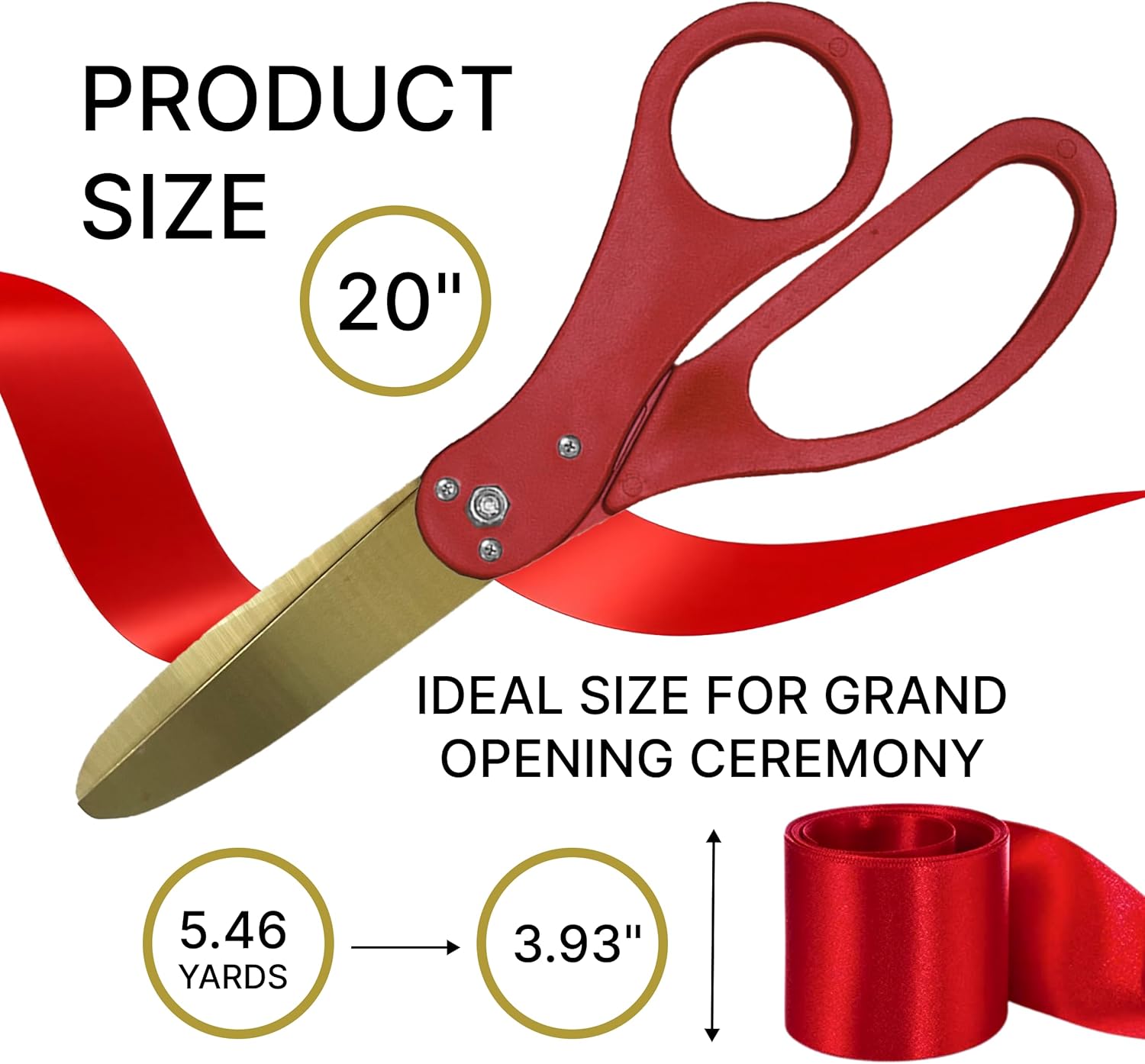 Red Ribbon Cutting Ceremony Kit with 20 Scissors