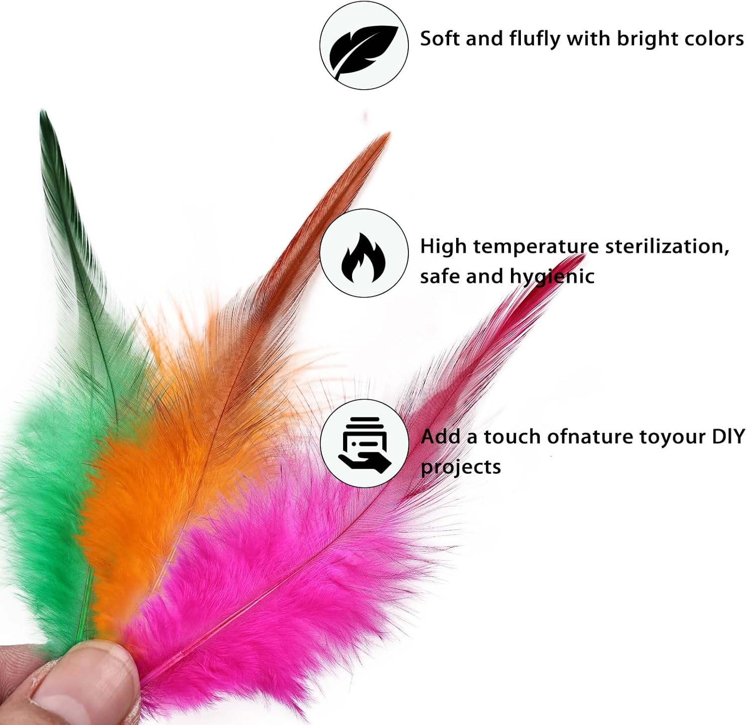 240pcs Colorful Rooster Feathers for Crafting