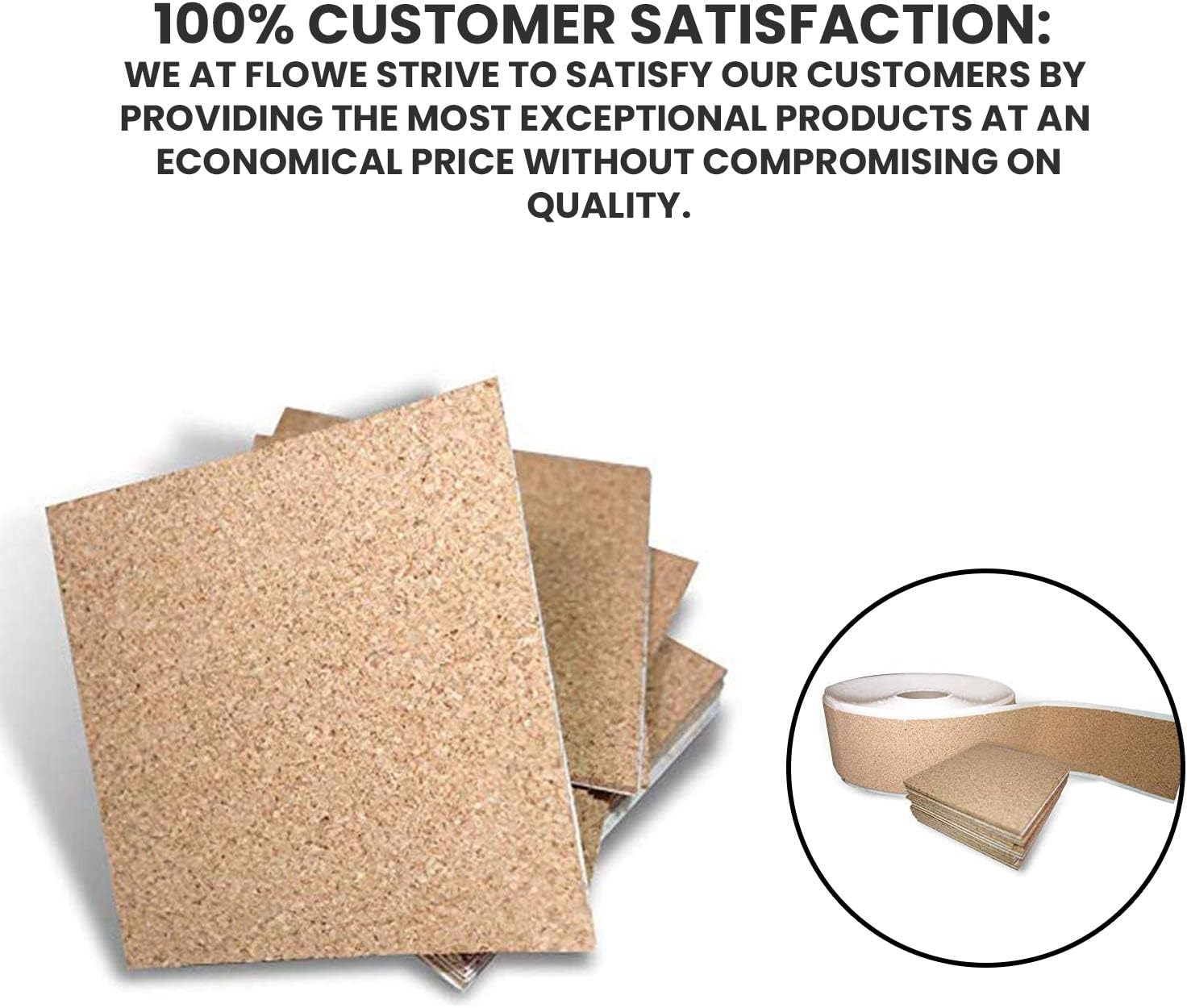 Flowe Self-Adhesive Cork Tiles for Wall Use