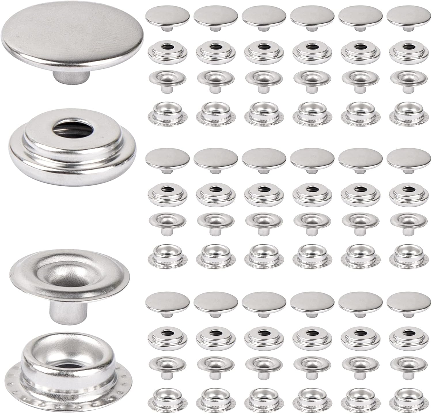 Framendino 200 Pack Stainless Steel Snap Fastener Kit