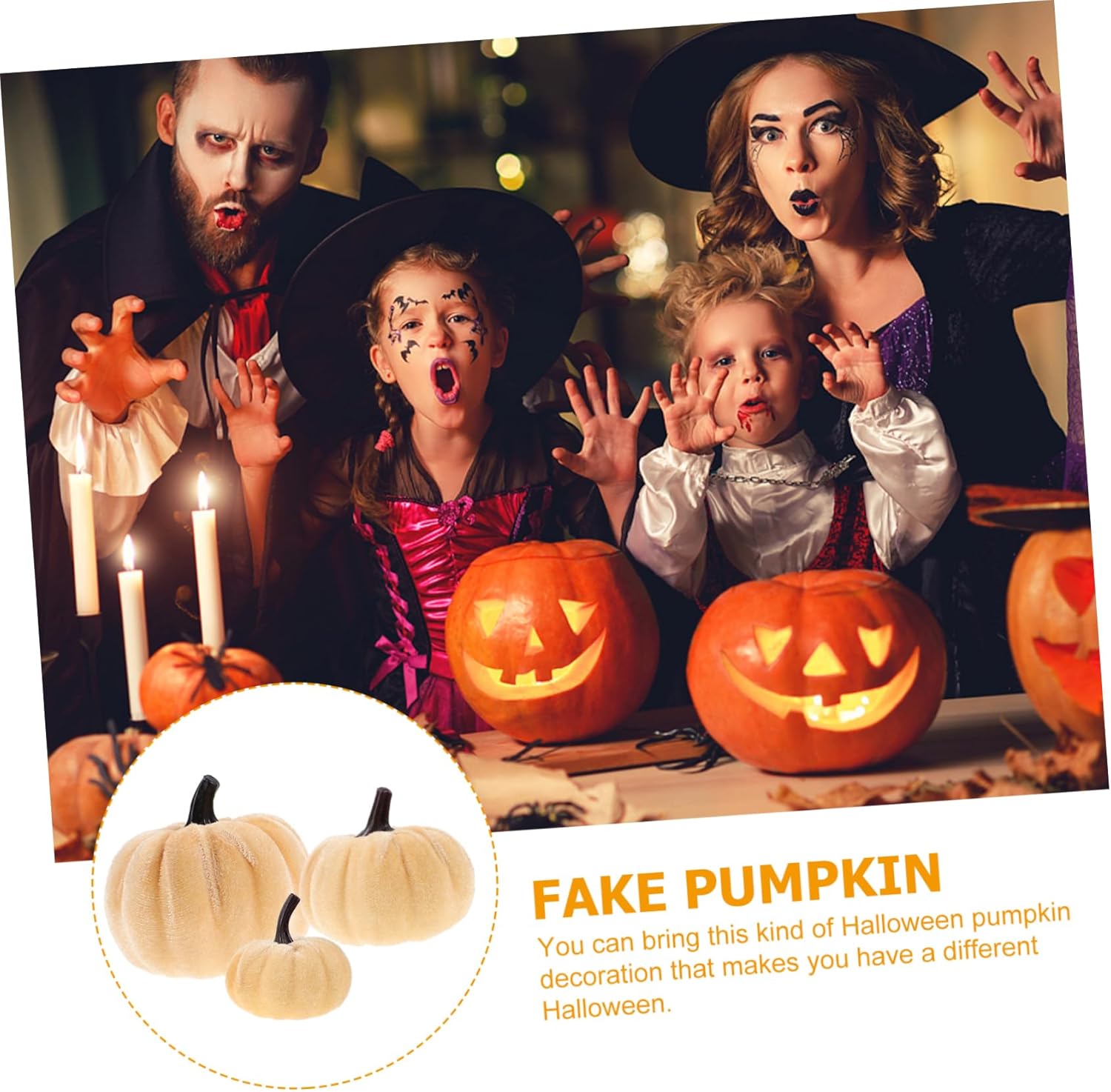 Zerodeko 6Pcs Artificial Pumpkin Decorations for Halloween and Fall