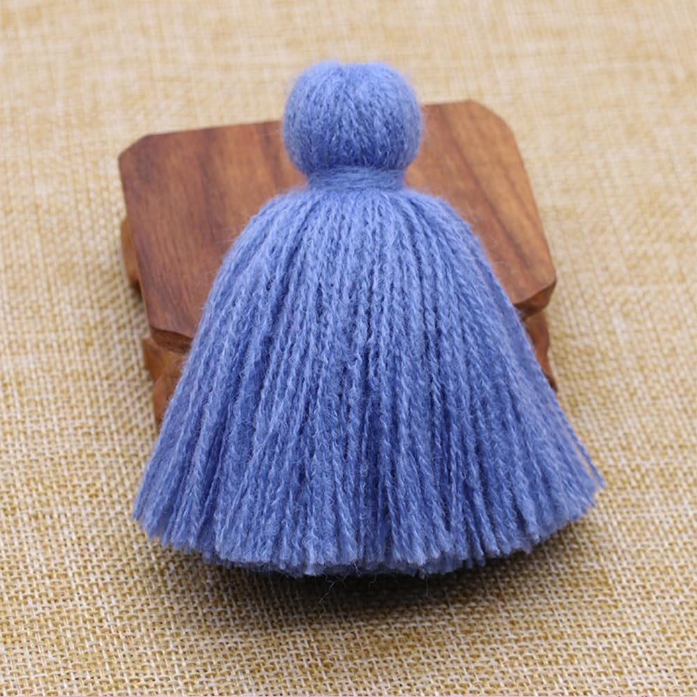 4 Blue Tassels for Crafts and Pillow Decor