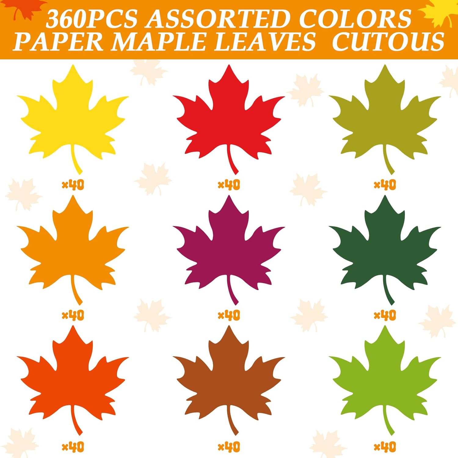 Kisston 360 Pcs Fall Leaf Cutouts for Bulletin Board