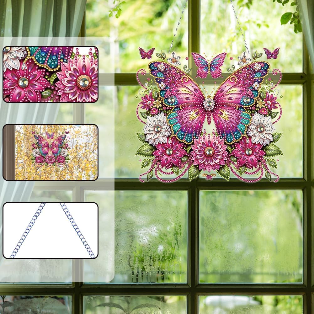 Gorgeous Flowers and Butterflies Diamond Art Kit with 5D Design