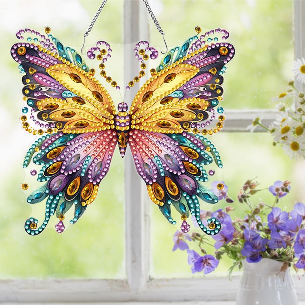 Beautiful Butterfly Owl Diamond Art Kit 5D Hanging Ornament
