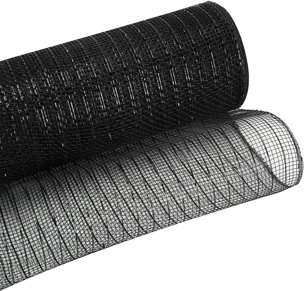 Black Deco Mesh Ribbon 10 Inch for Wreath Making Supplies