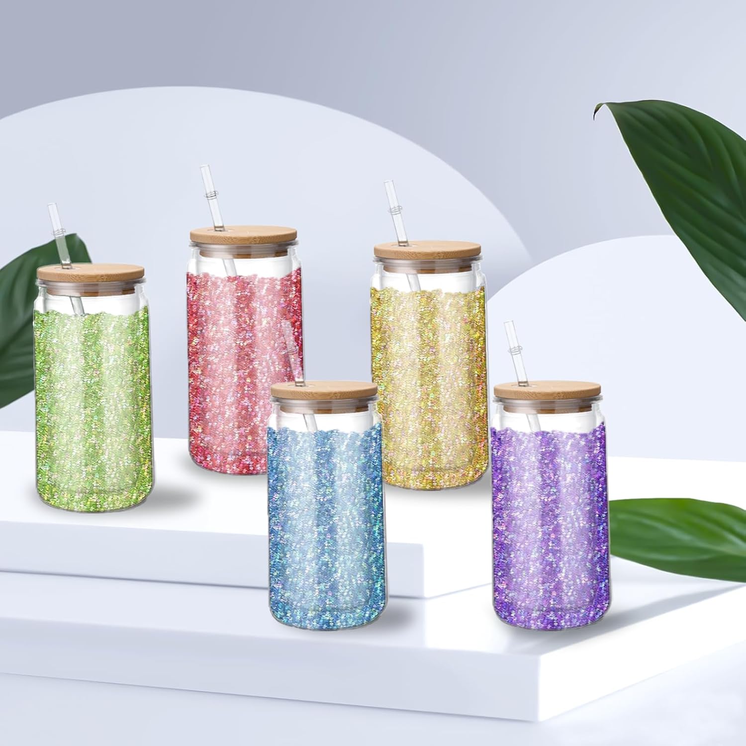 16 Pcs Snow Globe Tumbler DIY Kit with Glitter and Tools