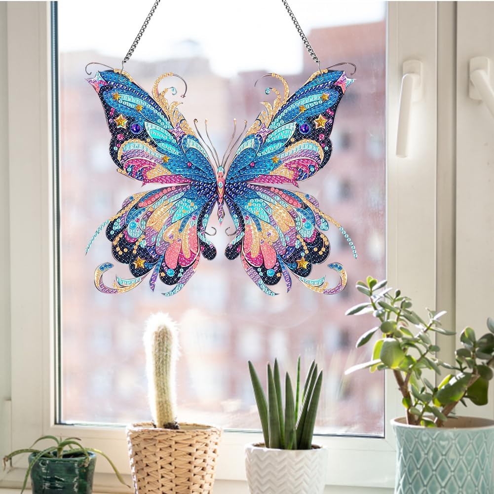 Charming Butterfly Diamond Art Kit 5D Crystal Hanging Ornament