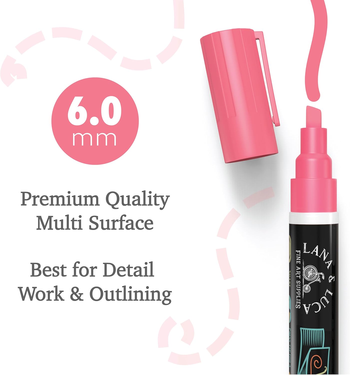 LANA LUCA Liquid Chalk Markers for Blackboards 8 Pack