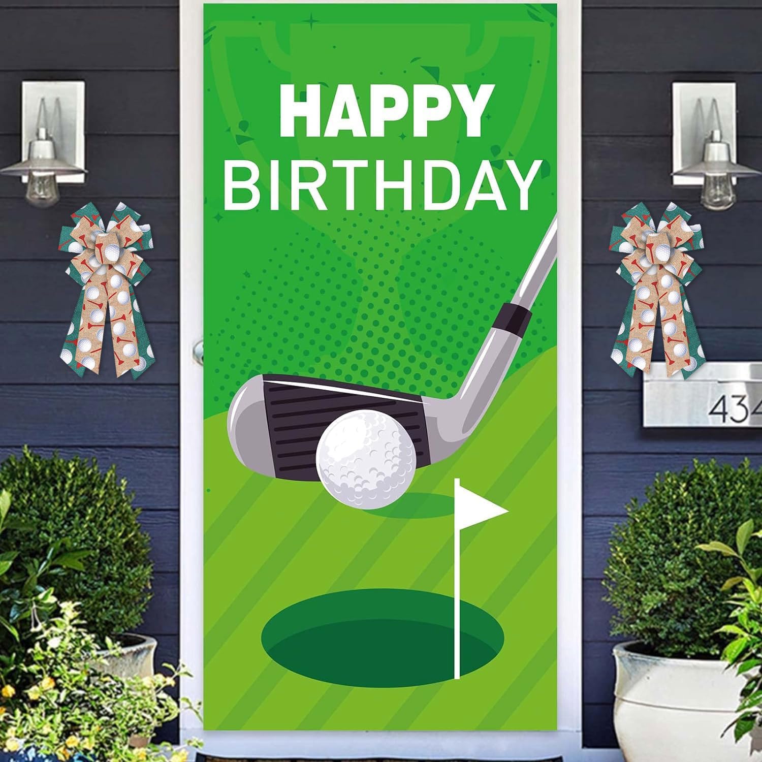 Golf Ball Wired Edge Ribbon for Wreaths and Bows